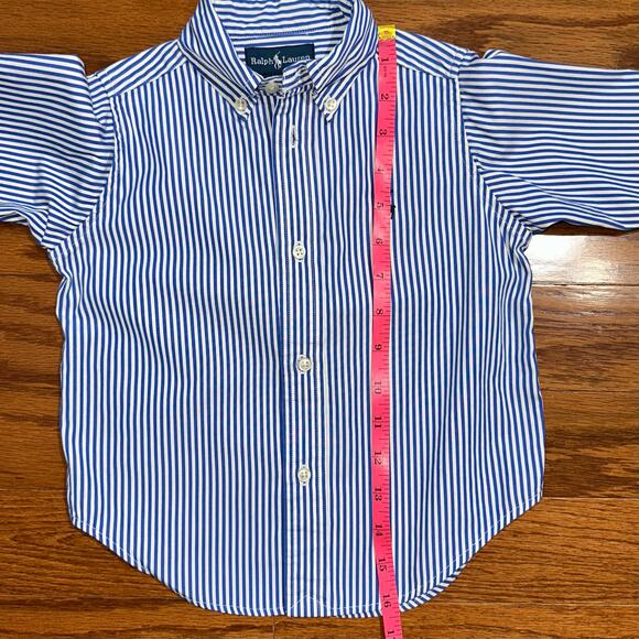 Ralph Lauren Boys Navy Striped Button Down Long Sleeve Blake Shirt Size 2/2T - Picture 10 of 12